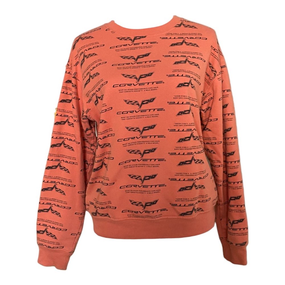 General Motors Corvette Logo Racing Flag Crewneck Sweatshirt